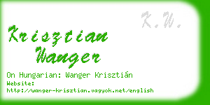 krisztian wanger business card